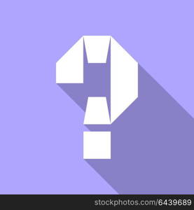 ABC paper cut question mark. Question mark cut of the white paper, on color square
