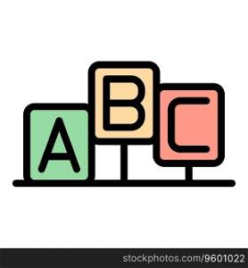 Abc quiz icon outline vector. Poster show. Ask test color flat. Abc quiz icon vector flat