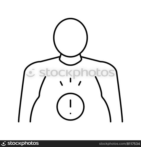 abdominal pain mesothelioma line icon vector. abdominal pain mesothelioma sign. isolated contour symbol black illustration. abdominal pain mesothelioma line icon vector illustration