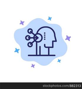 Abilities, Assortment, Concentration, Human Blue Icon on Abstract Cloud Background