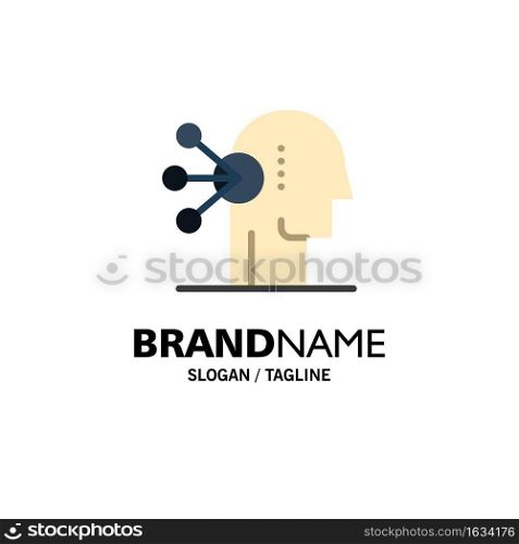 Abilities, Assortment, Concentration, Human Business Logo Template. Flat Color