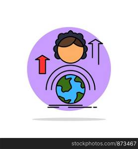 abilities, development, Female, global, online Flat Color Icon Vector