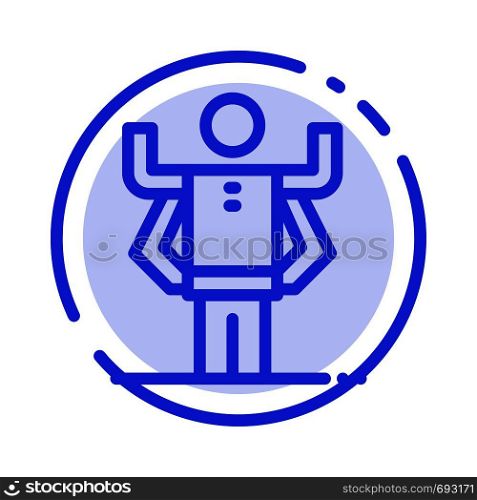 Ability, Human, Multitask, Organization Blue Dotted Line Line Icon