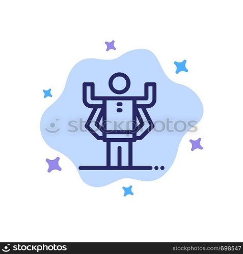 Ability, Human, Multitask, Organization Blue Icon on Abstract Cloud Background