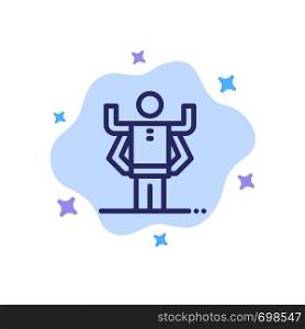 Ability, Human, Multitask, Organization Blue Icon on Abstract Cloud Background