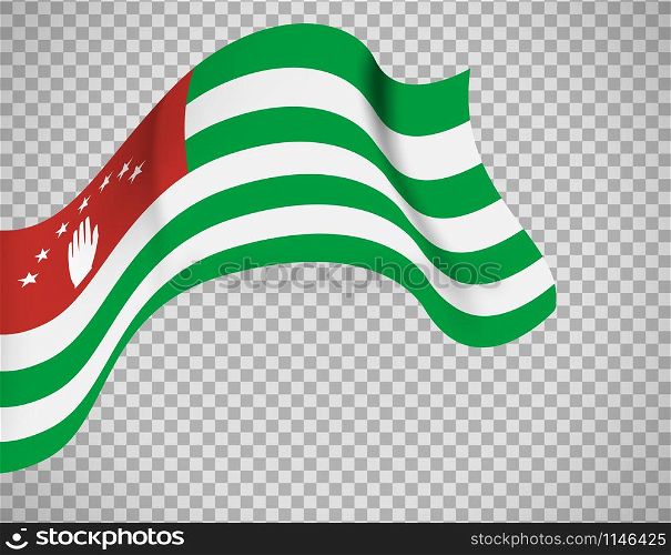 Abkhazia flag icon on transparent background. Vector illustration. Abkhazia flag on transparent background