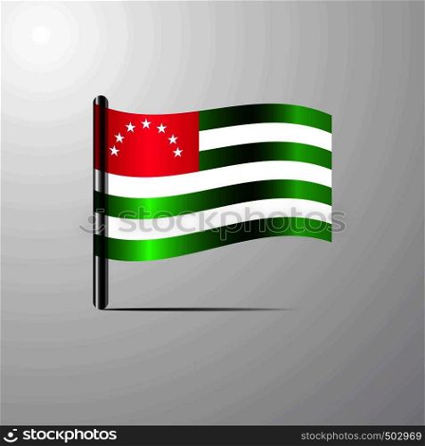 Abkhazia waving Shiny Flag design vector