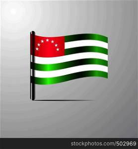 Abkhazia waving Shiny Flag design vector