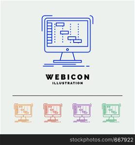 Ableton, application, daw, digital, sequencer 5 Color Line Web Icon Template isolated on white. Vector illustration. Vector EPS10 Abstract Template background