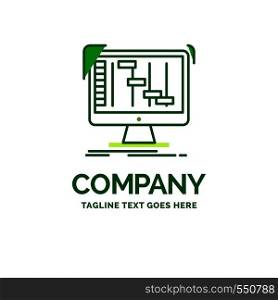 Ableton, application, daw, digital, sequencer Flat Business Logo template. Creative Green Brand Name Design.
