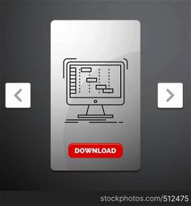 Ableton, application, daw, digital, sequencer Line Icon in Carousal Pagination Slider Design & Red Download Button. Vector EPS10 Abstract Template background