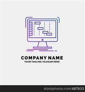 Ableton, application, daw, digital, sequencer Purple Business Logo Template. Place for Tagline. Vector EPS10 Abstract Template background