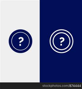About, Ask, Information, Question, Support Line and Glyph Solid icon Blue banner Line and Glyph Solid icon Blue banner
