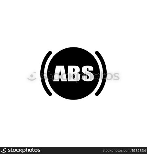 ABS. Flat Vector Icon. Simple black symbol on white background. ABS Flat Vector Icon