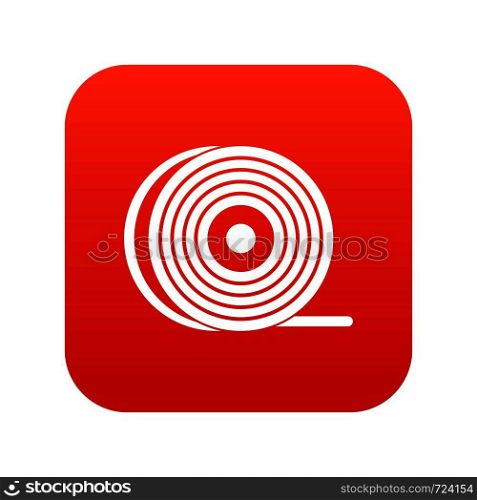 Abs or pla filament coil icon digital red for any design isolated on white vector illustration. Abs or pla filament coil icon digital red