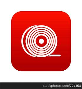 Abs or pla filament coil icon digital red for any design isolated on white vector illustration. Abs or pla filament coil icon digital red