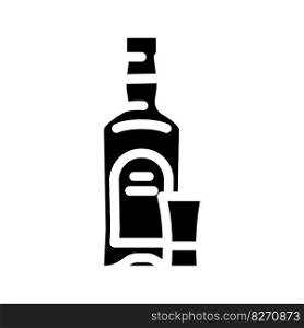 absinthe glass bottle glyph icon vector. absinthe glass bottle sign. isolated symbol illustration. absinthe glass bottle glyph icon vector illustration