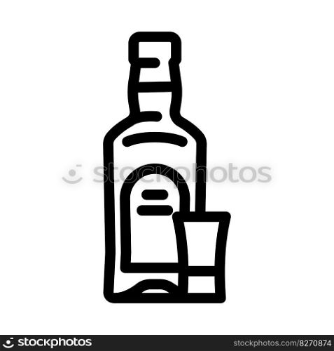 absinthe glass bottle line icon vector. absinthe glass bottle sign. isolated contour symbol black illustration. absinthe glass bottle line icon vector illustration