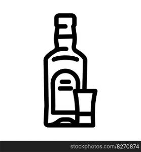 absinthe glass bottle line icon vector. absinthe glass bottle sign. isolated contour symbol black illustration. absinthe glass bottle line icon vector illustration