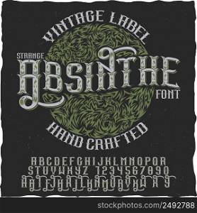 Absinthe hand crafted poster to use in any vintage style labels of alcohol vector illustration