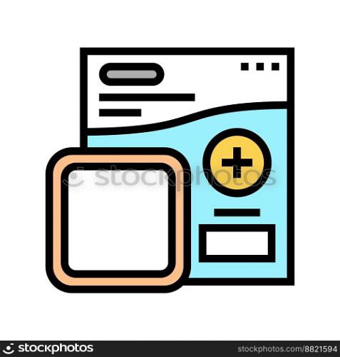 absorbent compress dressing first aid color icon vector. absorbent compress dressing first aid sign. isolated symbol illustration. absorbent compress dressing first aid color icon vector illustration