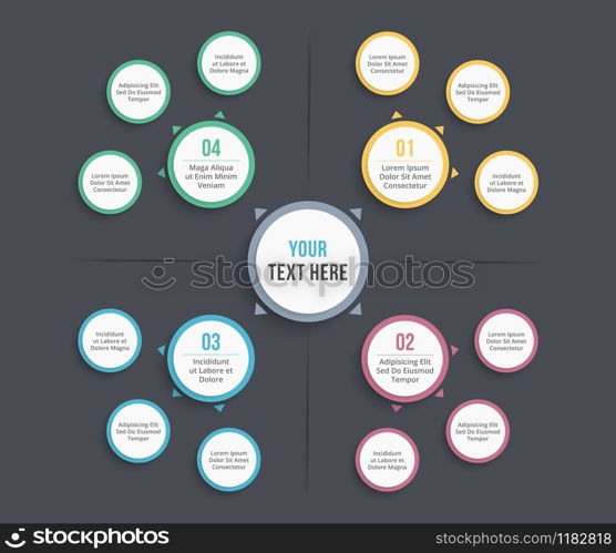 Absrtact mind map template, business infographics, vector eps10 illustration. Mind Map Template