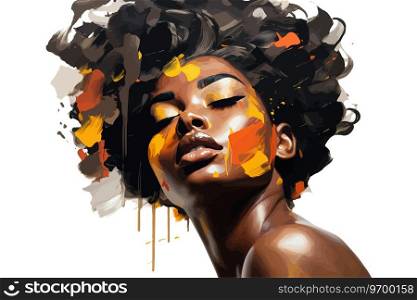 Abstact color Black woman. Vector illustration design.