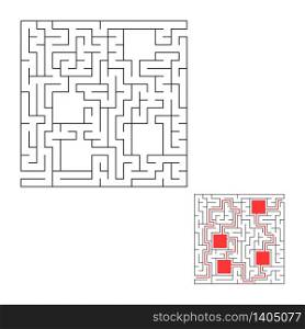 Abstact labyrinth. Educational game for kids. Puzzle for children. Maze conundrum. Find the right path. Vector illustration.. Abstact labyrinth. Game for kids. Puzzle for children. Maze conundrum. Find the right path. Color vector illustration.