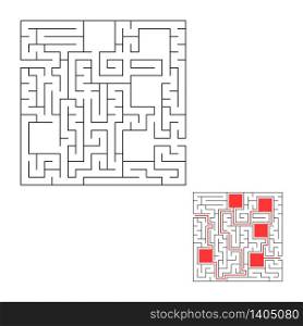 Abstact labyrinth. Educational game for kids. Puzzle for children. Maze conundrum. Find the right path. Vector illustration.. Abstact labyrinth. Game for kids. Puzzle for children. Maze conundrum. Find the right path. Color vector illustration.