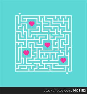 Abstact square labyrinth. Educational game for kids. Puzzle for children. Maze conundrum. Find the right path. Vector illustration.