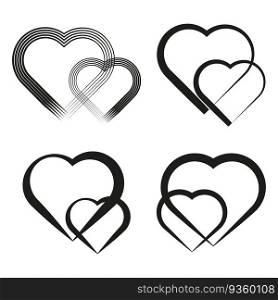 Abstarct heart icon set. Vector illustration. stock image. EPS 10.. Abstarct heart icon set. Vector illustration. stock image.