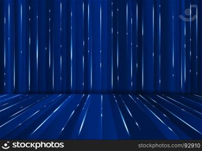 Abstrac digital lazer line science fiction matrix dark blue perspective background, Vector illustration