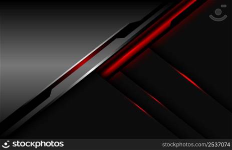 Abstrac sliver red grey cyber geometric technology design modern futuristic creative background vector