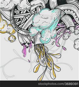abstracr vector illustration of colorful smoking pipes