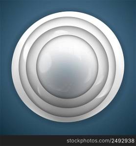 Abstract 3d background for design with realistic grey button on blue background vector illustration. Abstract 3d Background For Design