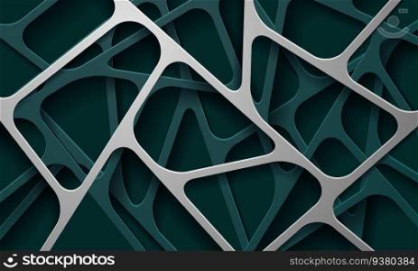 Abstract 3d background with green paper layers