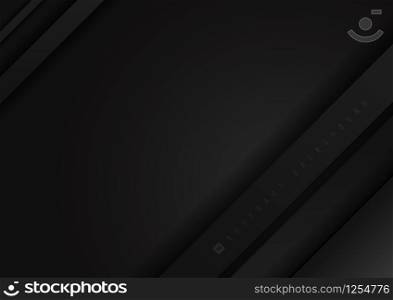 Abstract 3D black layer paper overlay background with space for your text. Vector illustration