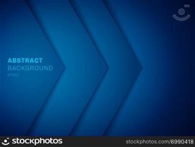 Abstract 3D blue triangle with overlap paper layer gradient color with copy space background. Vector illustration