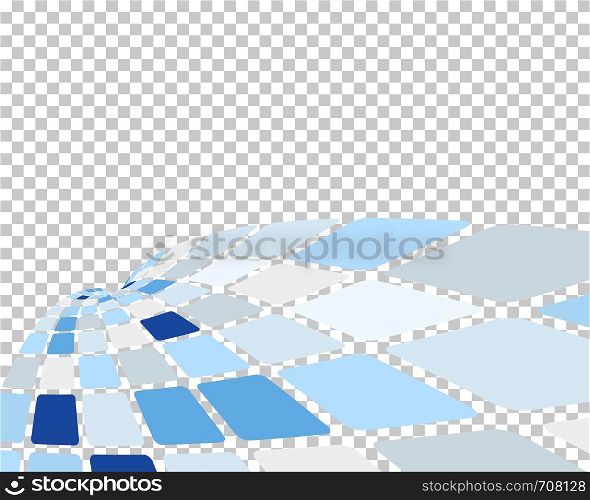 Abstract 3d checked business background with transparency grid on back. Vector Illustration.