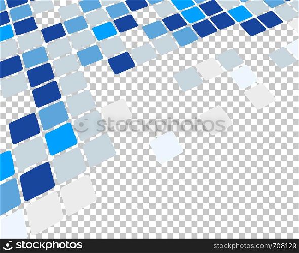 Abstract 3d checked business background with transparency grid on back. Vector Illustration.