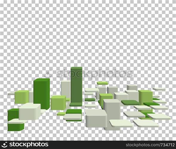 Abstract 3d checked business theme with transparency grid on back. Vector Illustration.
