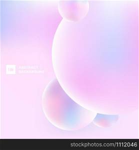 Abstract 3D circles bubbles pastel color beautiful background. Creative template minimal for cover brochure, print ad, flyer, poster, wallpaper, banner web, placard. Vector illustration