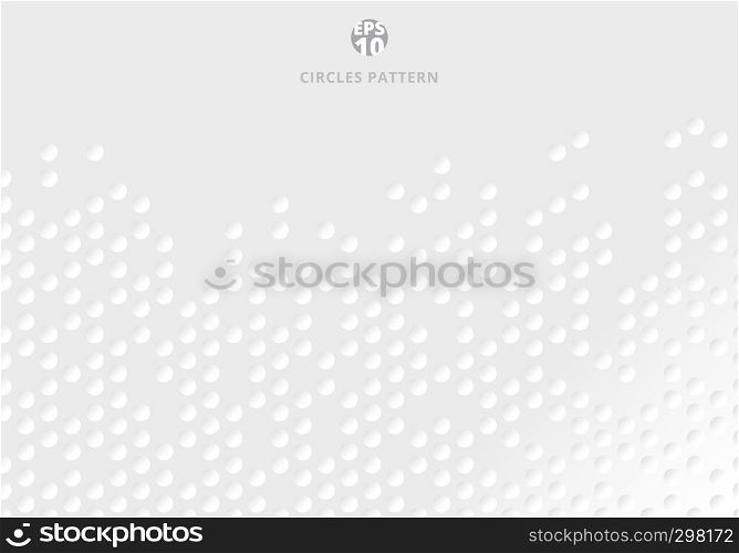 Abstract 3d circles pattern on white background and texture with copy space. Vector illustration
