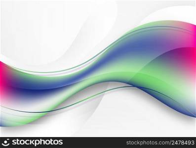 Abstract 3D colorful fluid dynamic shape on white background. Vector graphic illustration