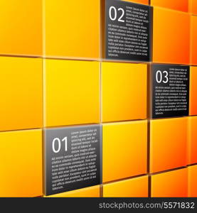 Abstract 3d cubes wall infographic design elements layout template for presentation report vector illustration