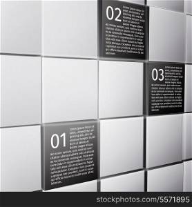 Abstract 3d cubes wall infographic design elements layout template for presentation report vector illustration
