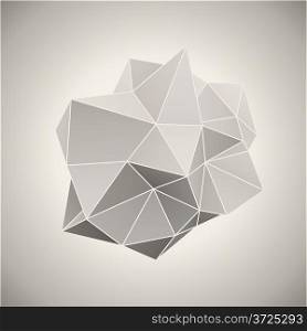 Abstract 3D form in vintage color vector illustration.