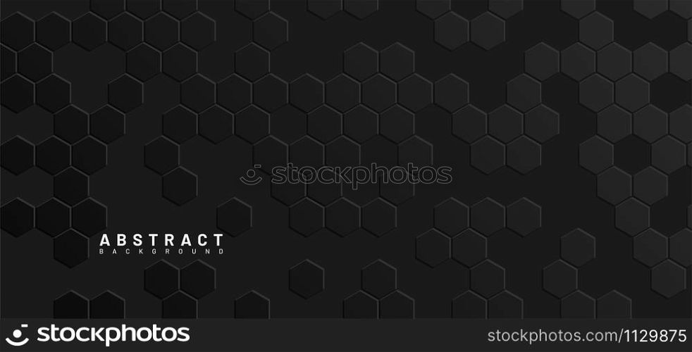 Abstract 3d geometric background of gray hexagon vector . Vector Illustration For Wallpaper, Banner, Background, Card, Book Illustration, landing page