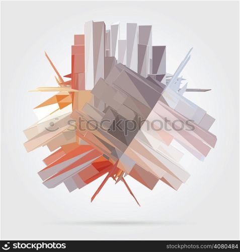 Abstract 3D geometric illustration. Abstract business background.