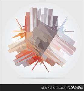 Abstract 3D geometric illustration. Abstract business background.